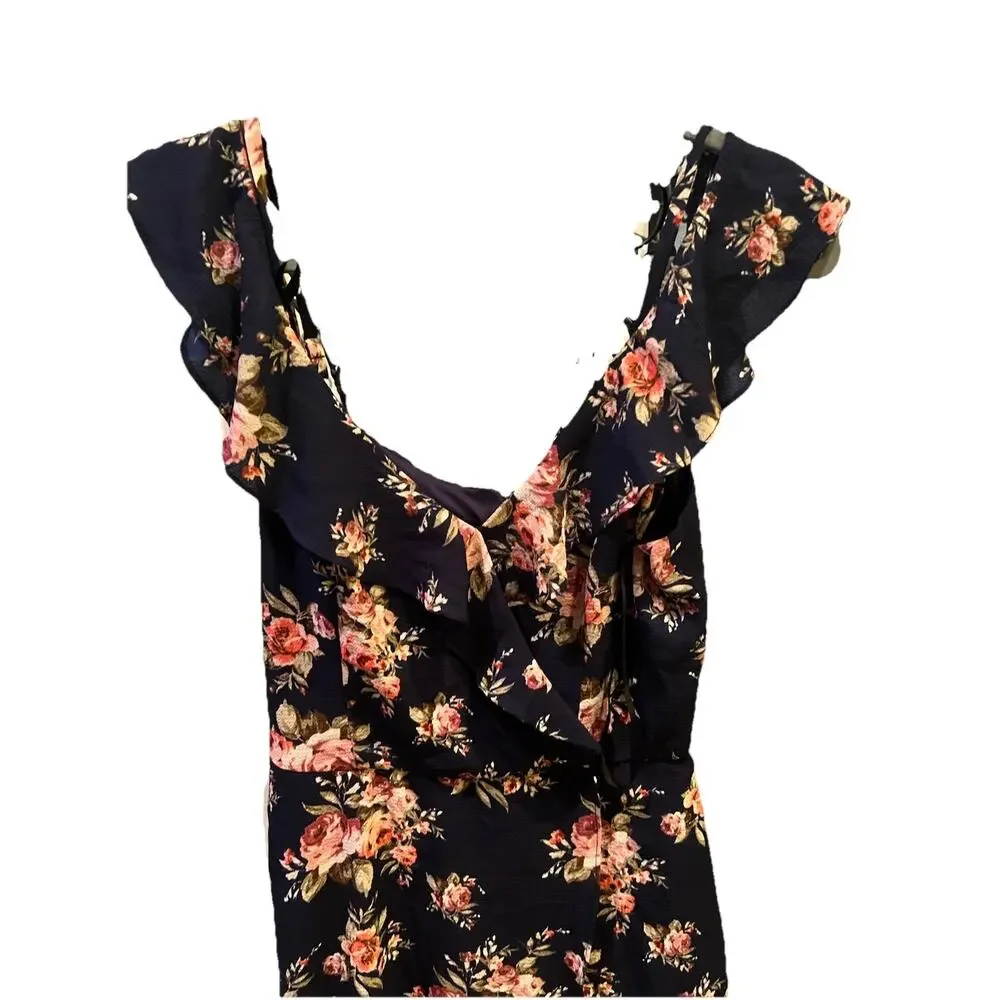 IZ BYER Size 5 Floral Fairy Asymmetric Romper Dress Y2K Fairy Whimsical Feminine